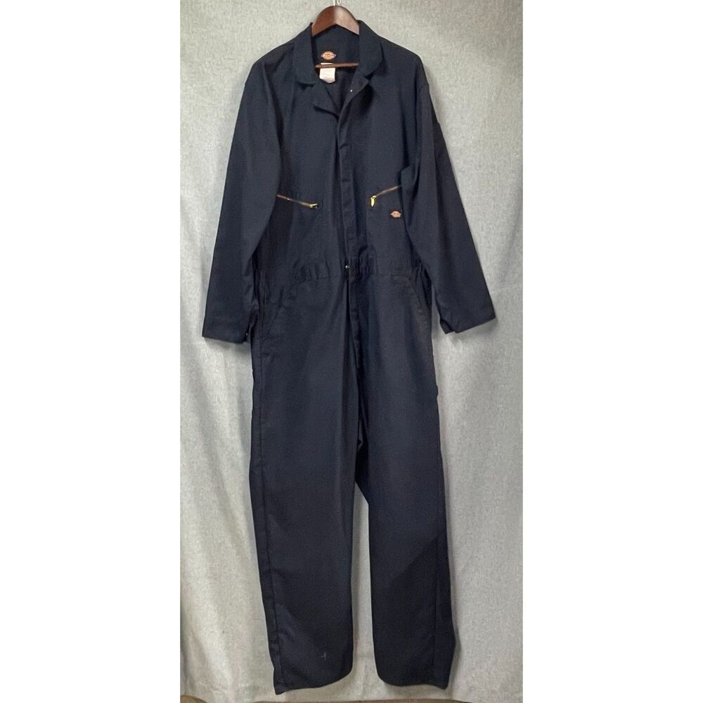 Dickies 2XLT Navy Work Coveralls Mechanic Utility Jumpsuit Long Sleeve
